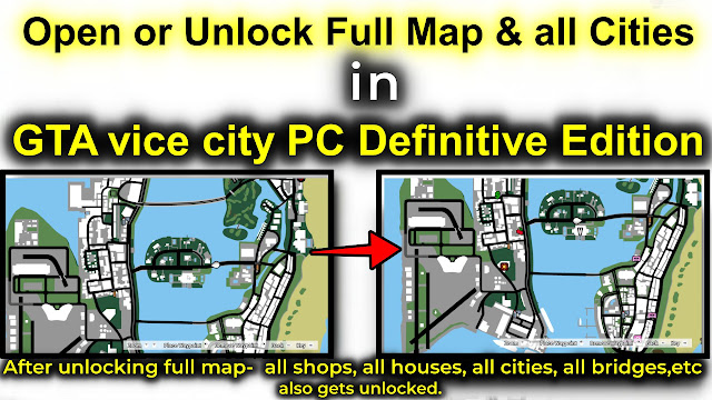 unlock all map,how to unlock everything, how to unlock car in GTA Vice City Definitive Edition,