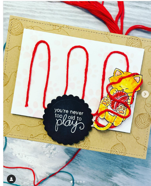 You're never too old to play by Marianne features Newton Unwinds and Pawprints by Newton's Nook Designs; #inkypaws, #newtonsnook, #cardmaking, #catcards, #cardchallenge