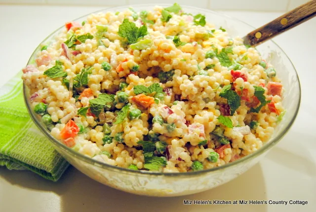 Green Pea and Ham Couscous Salad at Miz Helen's Country Cottage