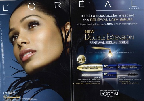 L'oreal have so much celebrities doing their ad's Cheryl Cole Freida Pinto