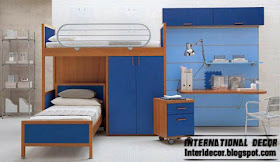 blue kids bedroom furniture, blue punk bed
