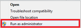 Run as administrator