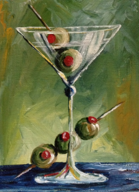 Artist Pamela Hunt Lee: Wine Glass and Cocktail Paintings in Tahoe Gallery