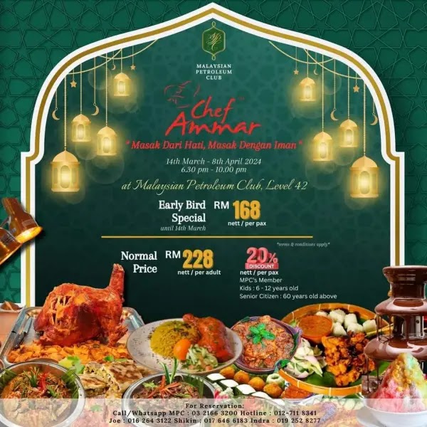 Harga Buffet Ramadhan di Malaysia Petroleum Club