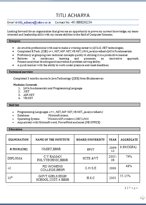 Download Resume Template