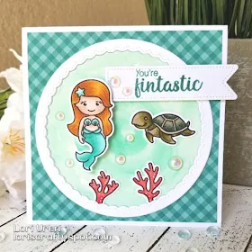 Sunny Studio Stamps: Magical Mermaids Oceans of Joy Customer Card Share by Lori Uren