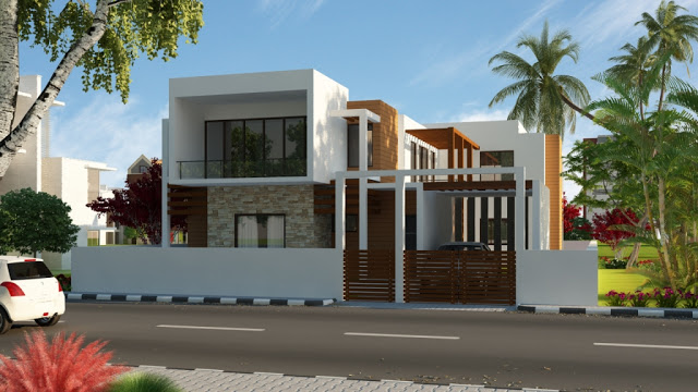 New home designs latest.: Modern homes front views terrace 
