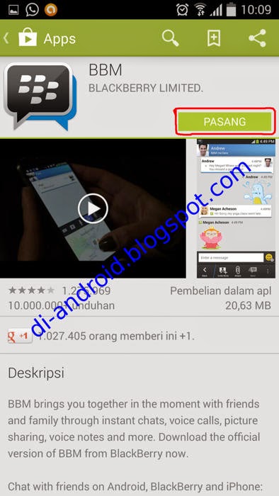 Cara Memasang BBM di Android