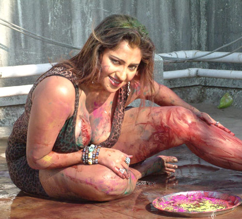 Hot Photos Sexy Actresses Playing Holi Pictures