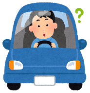 運転している男性のイラスト（疑問）