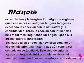 ▷ Significado del nombre Manow