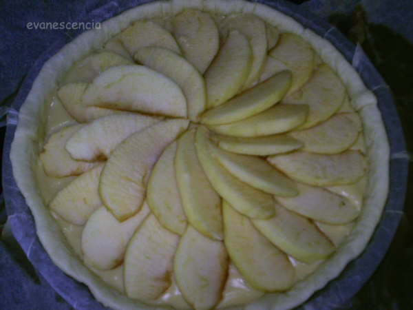 tarta manzana antes de hornear