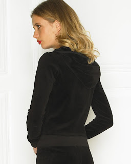 Juicy Black Velour Hoodie