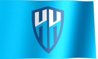 The waving flag of FC Nizhny Novgorod with the logo (Animated GIF) (Флаг ФК Нижний Новгород гифка)