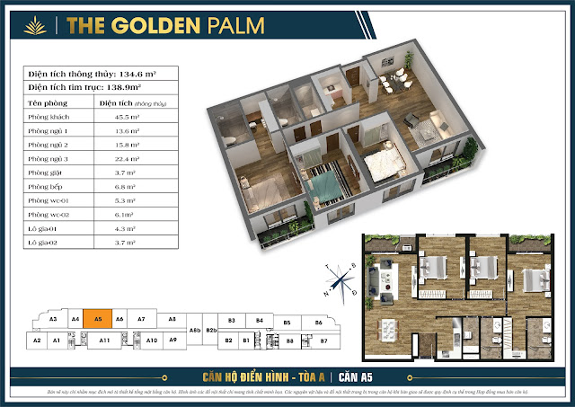 Thiết Kế Mặt Bằng Căn Hộ The Golden Palm