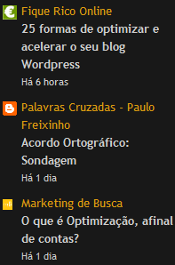 Lista de Blogues na sidebar