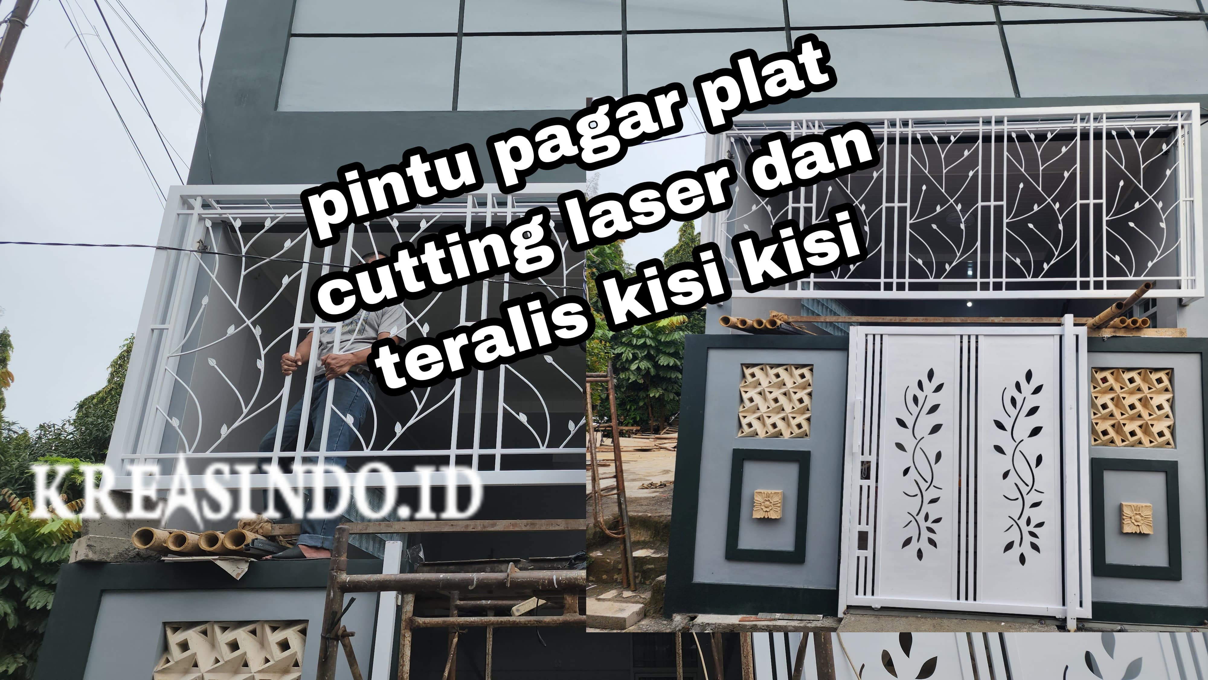 Pintu Pagar Plat Cutting Laser dan Teralis Kisi-Kisi pesanan Bu Wulan di Juanda Depok