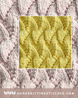 Hand Knitting Stitches - Flame Chevron Lace Pattern