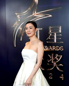 Charmaine Sheh presented the Best Actor award at Star Awards 2024 on April 21, 2024.