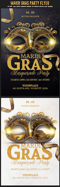  Masquerade Mardi Gras Party Flyer