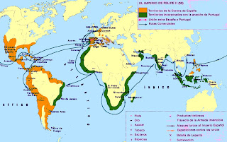 Resultado de imagen de mapa monarquÃ­a hispÃ¡nica siglo XVI