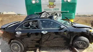 BREAKING: Train Crushes Driver, Car In Abuja