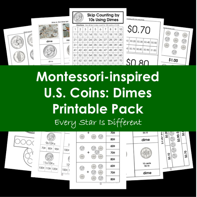 Montessori-inspired U.S. Coins: Dimes Printable Pack