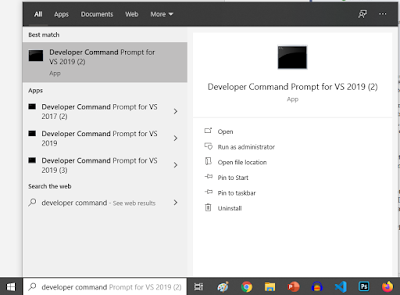 VS Developer Command Prompt for running test automation and generate test report