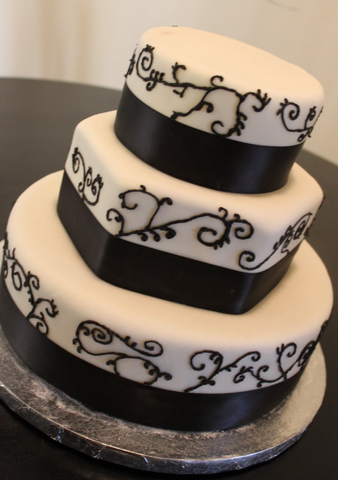 black and white cake