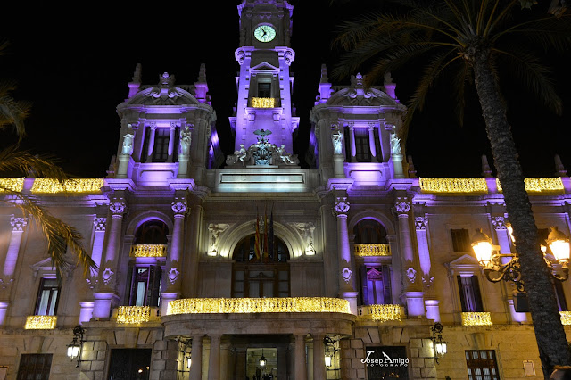 Valencia centro, luces de Navidad