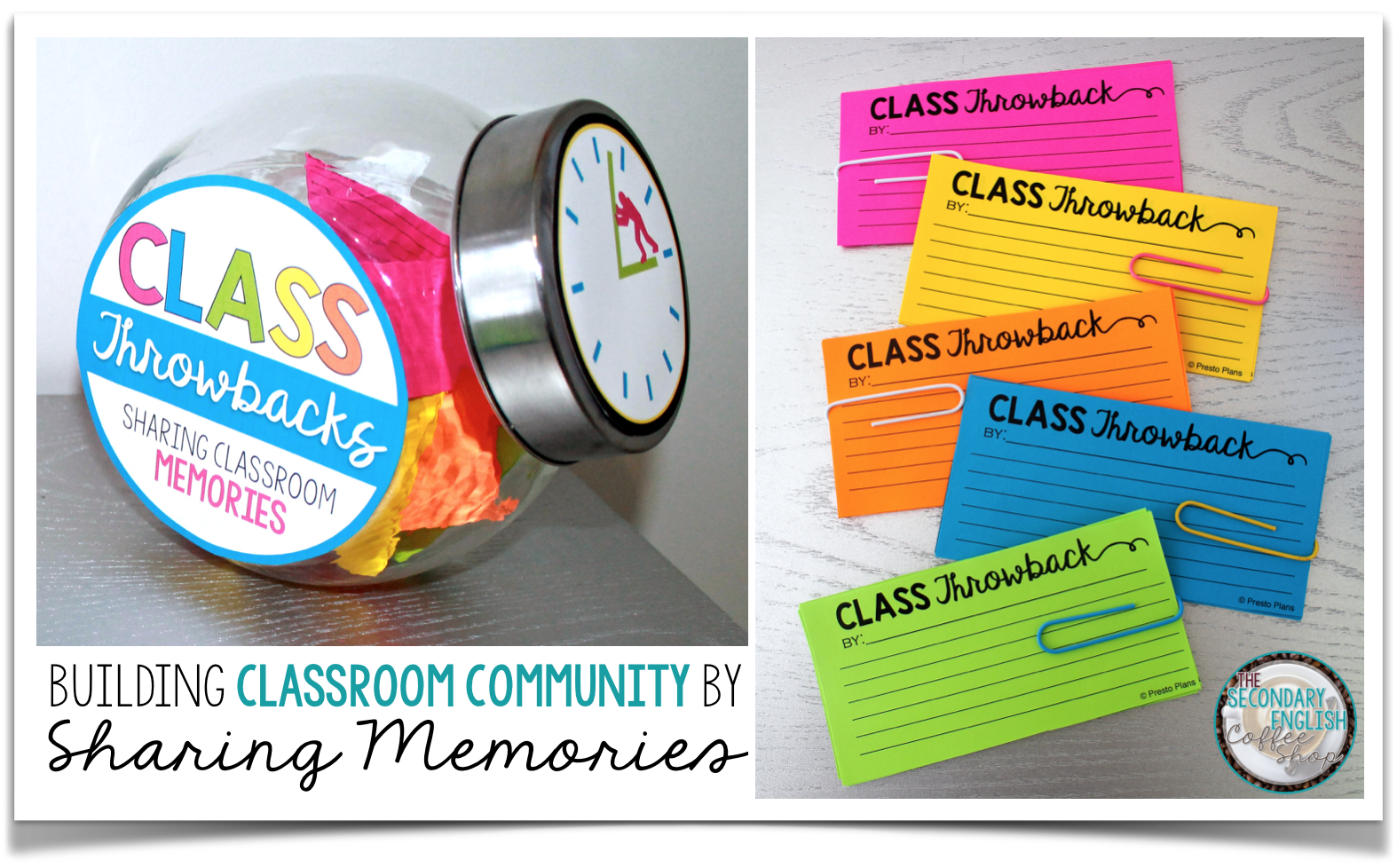 Build classroom community with this FREE resource where students write down funny, interesting, and memorable moments that happen within the classroom.  Later on in the year, take the cards out for a "Throwback Thursday" activity to share class memories.