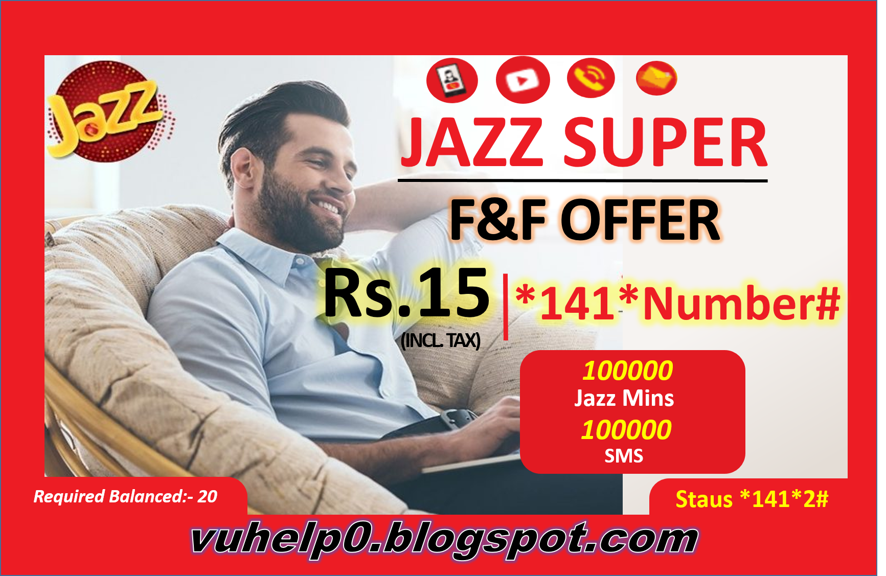 Jazz Super F&F Offer | Jazz *141*Number# Offer