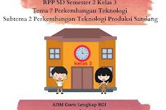 RPP SD Semester 2 Kelas 3 Tema 7 Perkembangan Teknologi Subtema 2 Perkembangan Teknologi Produksi Sandang -ADM Guru Lengkap RGI