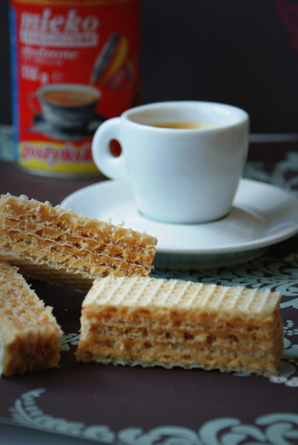 wafle przekładane,mleko skondensowane,gostyńskie mleko skondensowane,