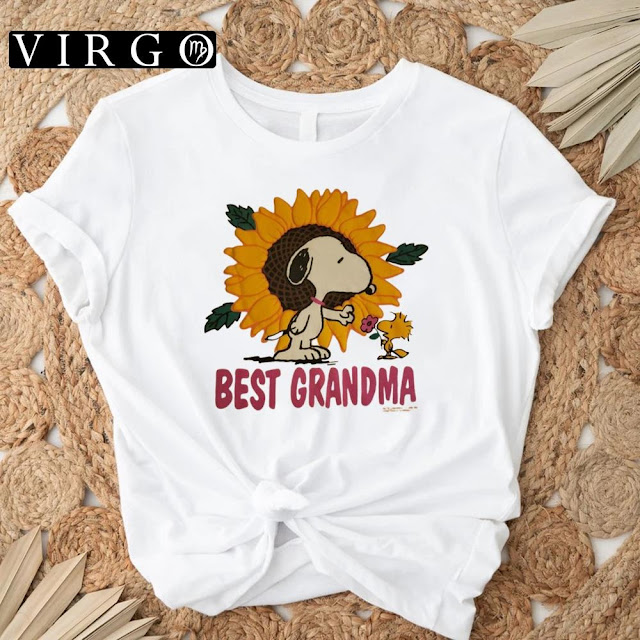 Vintage 90s Peanuts Snoopy Sunflower Best Grandma T-Shirt