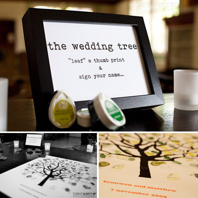 wedding guest book tree Thumb Tree Guestbook was put together by Bronwen's