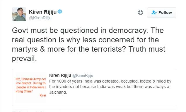 Kiren Rijiju says nobody should question government – but that's what he did as an Opposition MP