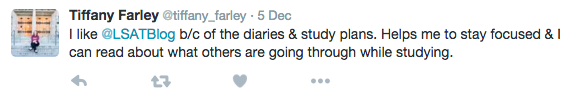 Tiffany Twitter LSAT Diaries Study Plans