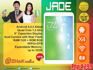 ZH&K Mobile Jade, 8-inch Quad Core KitKat Tablet