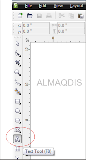 cara membuat teks di coreldraw Text tool