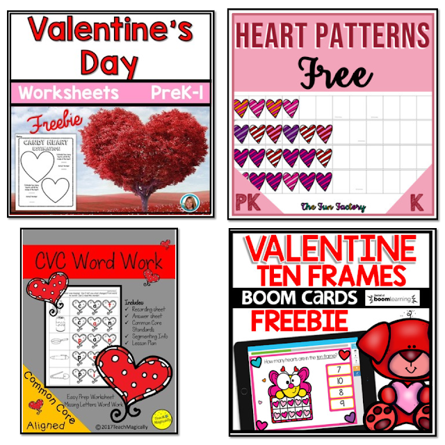 Valentine's Day themed worksheets