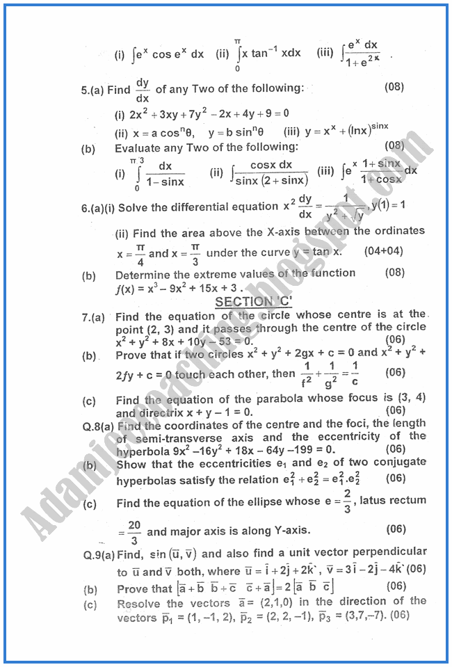 Mathematics-2009-past-year-paper-class-XII