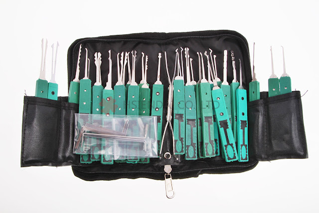 KLOM 32pcs Lock Pick Set Leathese Case