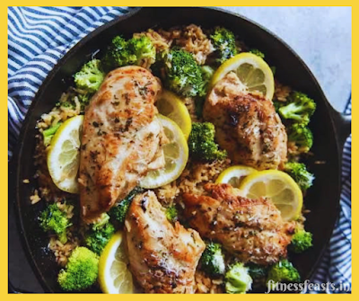 Lemon chicken with green salad