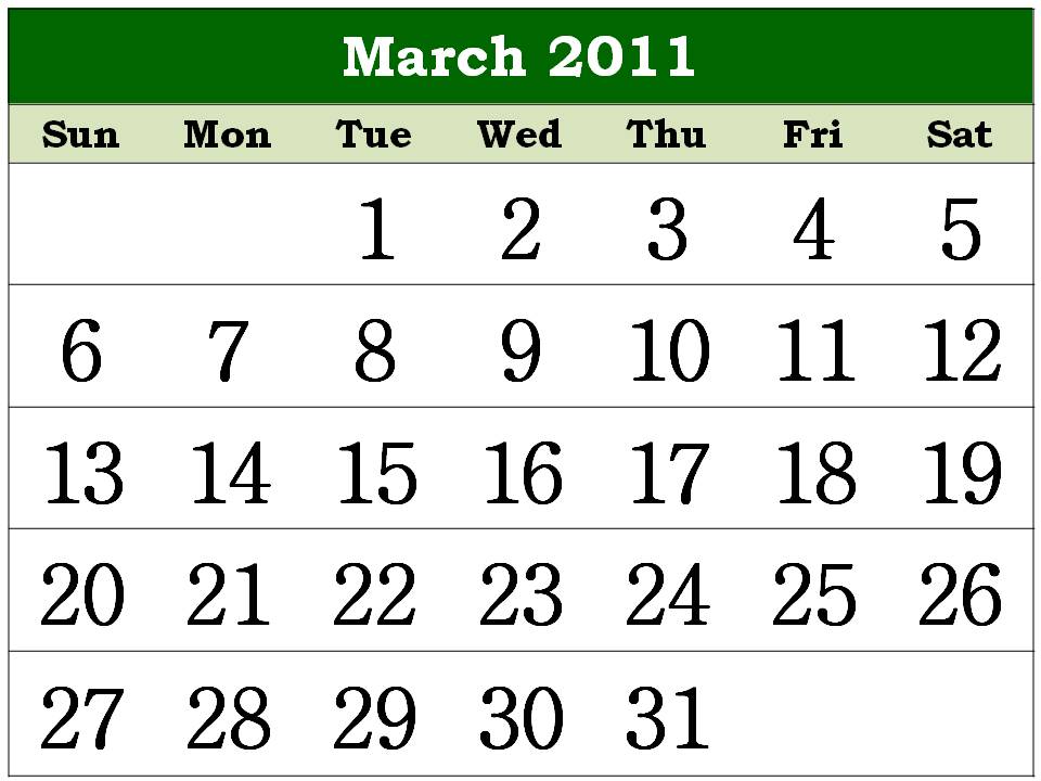 calendar for 2011 march. Free Homemade Calendar 2011