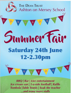 Poster of the event. Ashton on Mersey School, Summer Fair 2023, Saturday, 24/06/2023, 12:00-14:30