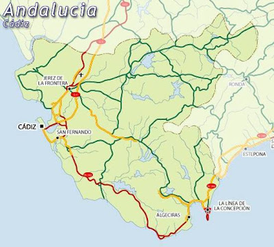 Cadiz Andalucía mapa de la ciudad