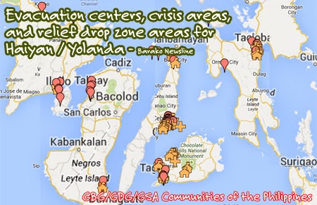Crisis and Relief Map for Haiyan Yolanda Typhoon