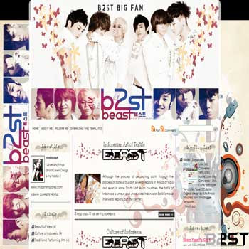 B2ST Big fan Blogger Template. template music blog