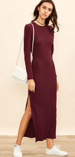 www.shein.com/Burgundy-Long-Sleeve-High-Slit-Ribbed-Dress-p-314466-cat-1727.html?aff_id=5061